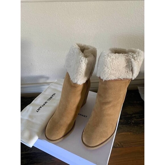 Isabel Marant Totam Shearling Wedge Boots- NIB Size 40 (US 10) & 41 (US 11) - Picture 3 of 5